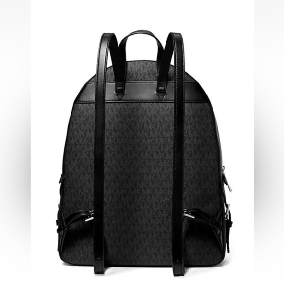 New Michael Kors Jaycee Large Logo Backpack Black - Picture 2 of 4